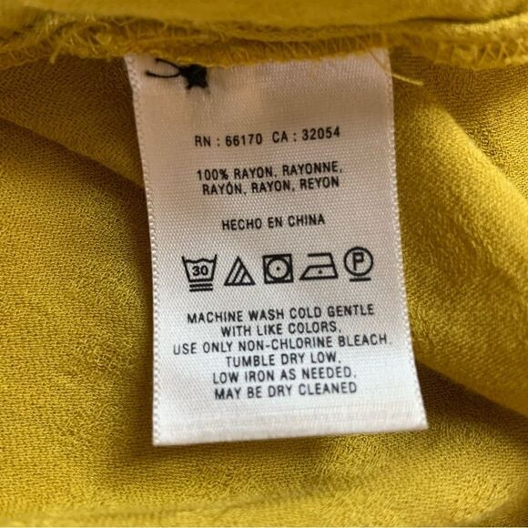 ANTHROPOLOGIE Maeve Anni Buttondown Collared Blouse Gold Yellow Size 12 - Picture 13 of 14